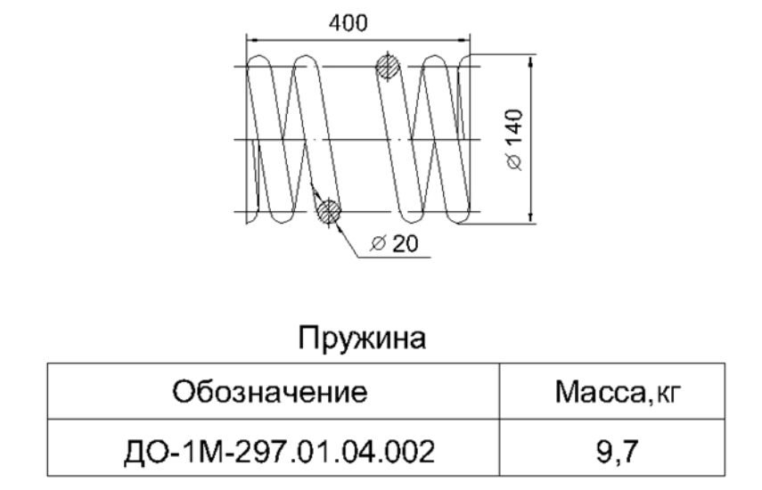 Чертёж пружины ДО-1М-297.01.04.002