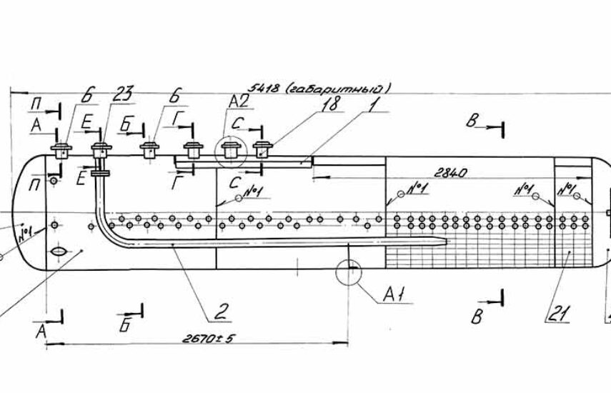 Габаритные размеры и чертеж верхнего барабана ДКВр-4-13